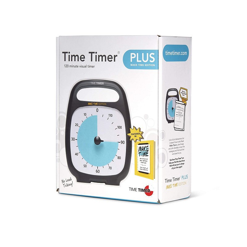 Time Timer PLUS 手提式視覺倒數計時器 TTP7-MT-W 120分鐘 用於教室辦公室家庭學校