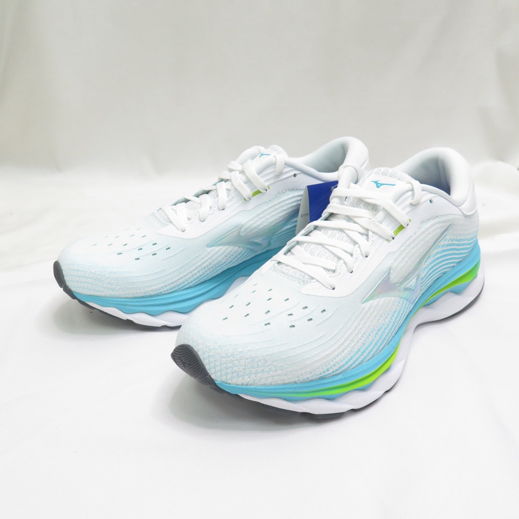 Mizuno WAVE SKY 5 女款 高緩衝 慢跑鞋 J1GD210200 白x藍【iSport】