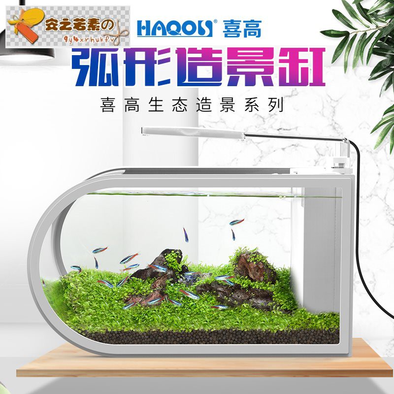 安之若素の魚缸客廳小型家用造景烏龜水陸缸懶人免換水定做超白玻璃金魚族箱 蝦皮購物