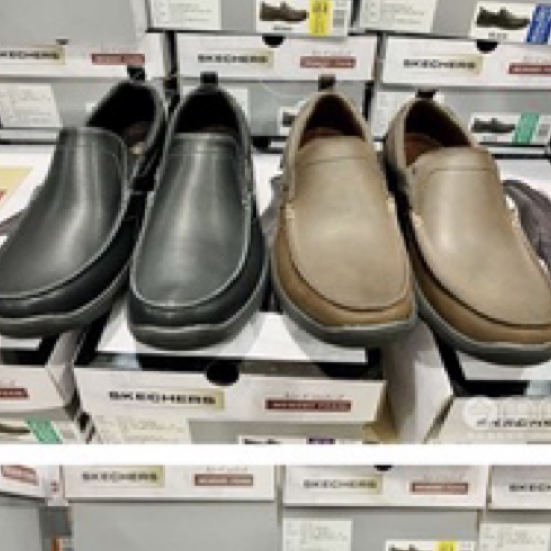 好市多新品特價出清～Skechers 男皮製休閒鞋#1541745配合賣家宅配免運