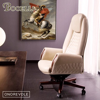 BOCELLI｜ONOREVOLE尊貴風尚高背辦公椅(義大利牛皮)優雅米｜老闆椅｜主管椅｜原價42800特價36800