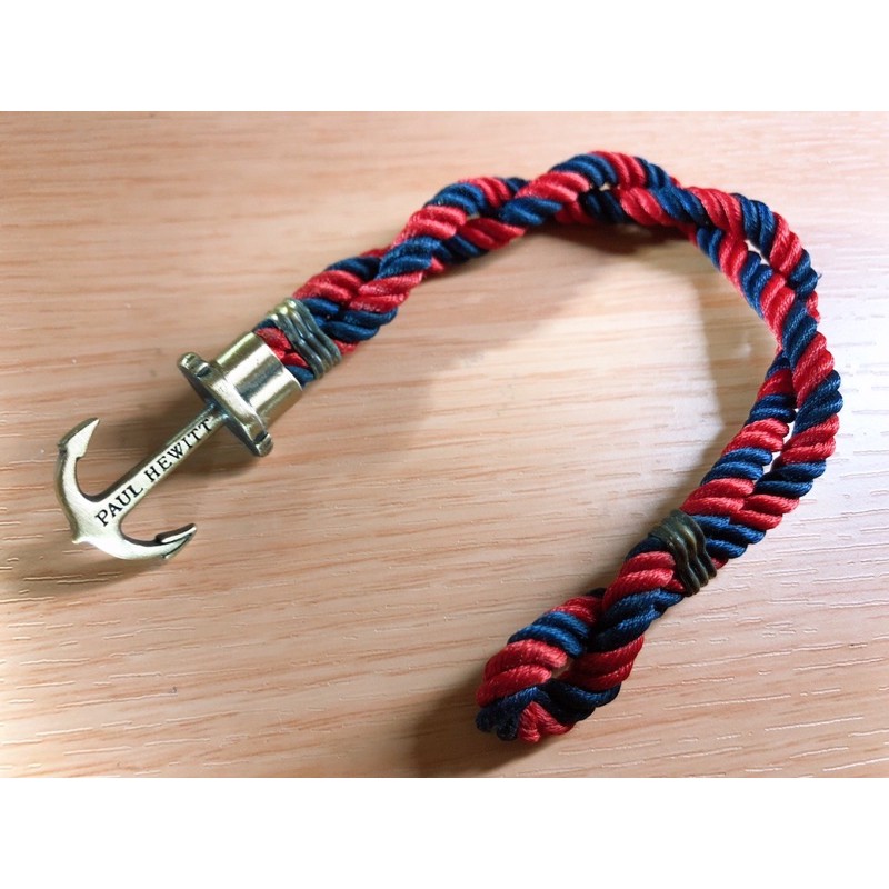 PAUL HEWITT 德國品牌 船錨設計 個性手環 皮革編織 金屬質感 紅藍編織 銅色船錨⚓️ 飾品