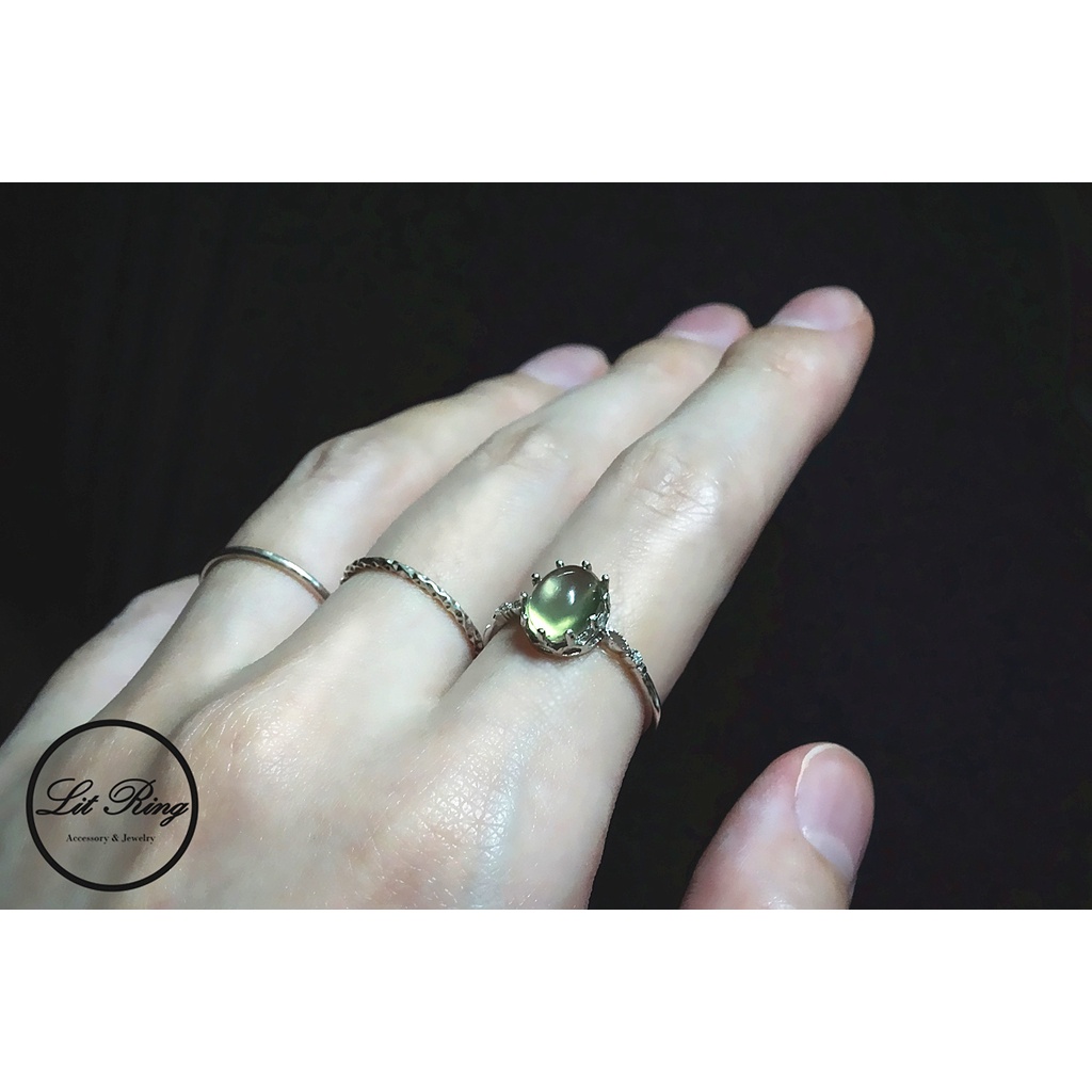 【Lit Ring】葡萄石純銀戒指│古典 輕珠寶 925銀 天然葡萄石 天然石 寶石 水晶 飾品 銀飾 禮物 首飾