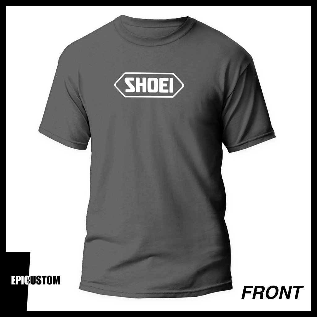 Shoei Big Logo 圖案 T 恤 100% 棉中性 T 恤黑色白色栗色灰色