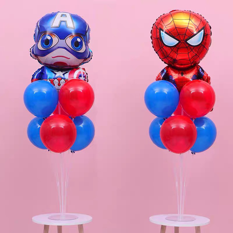 🌸可娜的夢想角落🌸[現貨]【桌上立柱 漫威系列 氣球桌飄 含底座】🌟🌟生日氣球佈置 派對氣球 寶寶周歲慶祝 美國隊長 蜘