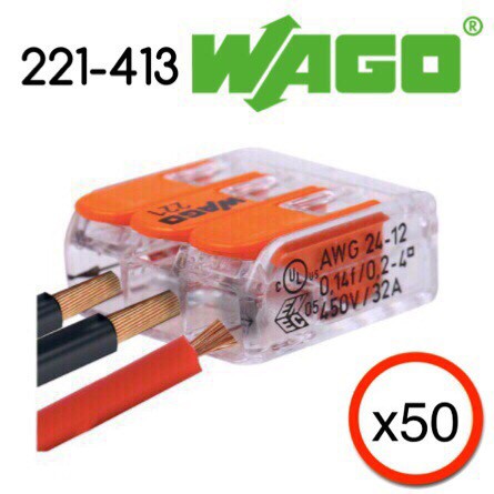【築光坊】WAGO 221-413 盒裝50pcs 正品德國製 電路佈線接線端子 快速接線端子 配線 快速接頭 非222