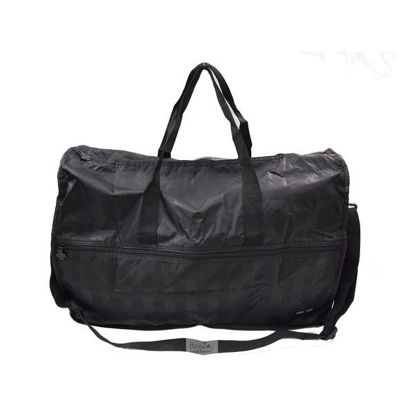 HAPI+TAS 摺疊大旅行袋 - 黑色格紋