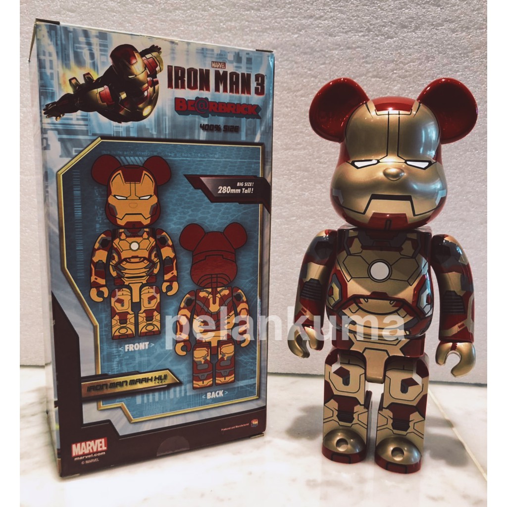 BE@RBRICK-Iron Man 3_Mark XLII 42_鋼鐵人馬克42_400%_加贈100% 隨機出貨