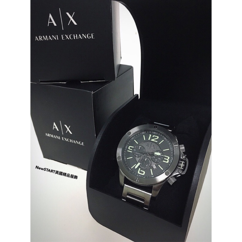 【New START精品服飾-員林】AX Armani Exchange AX1507三眼大錶面 灰黑電鍍錶盤 夜光指針