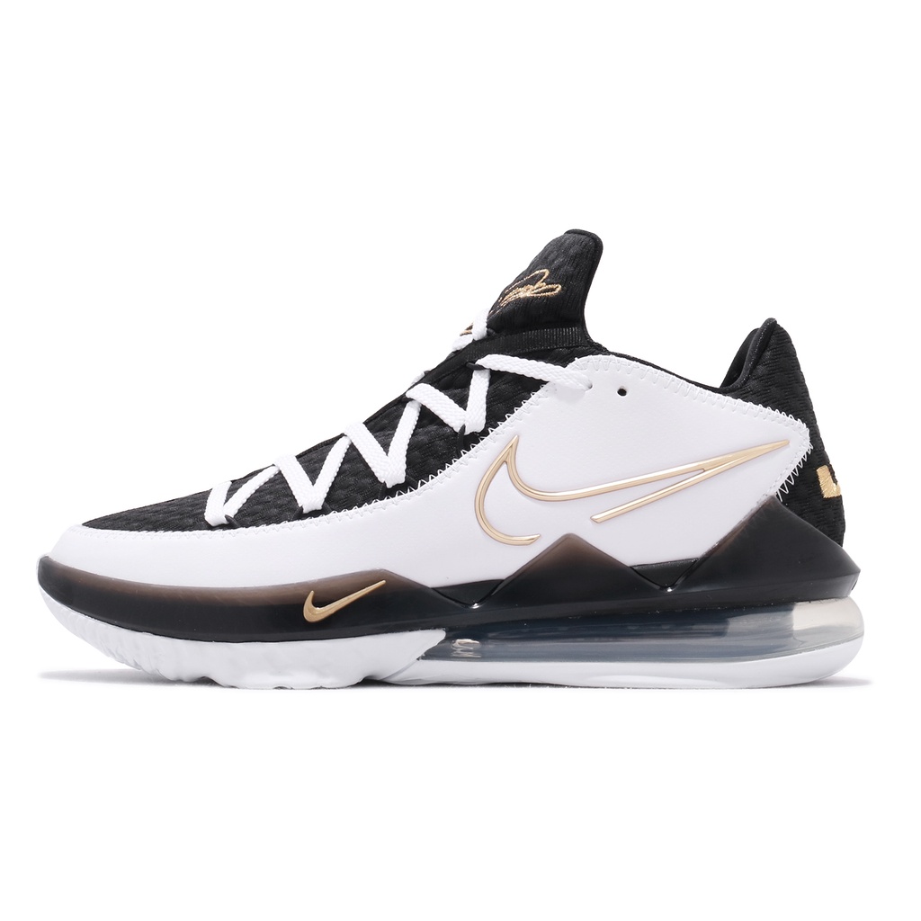 Nike 籃球鞋 Lebron 17 Low XVII 白 金 黑 詹姆斯 男鞋 LBJ【ACS】 CD5006-101