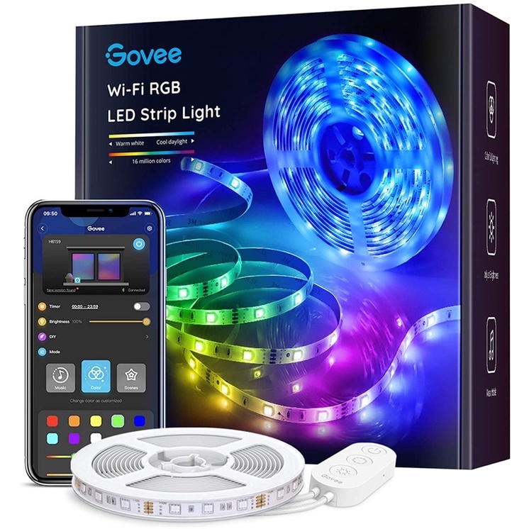 Govee 智慧 WiFi LED 條燈 適用專門App, Alexa、Google(5/10公尺)