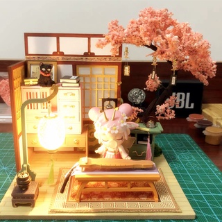 【微景小舖】 日式櫻花樹 仿真花樹 手辦 模擬樹 情景DIY微景觀擺件 微縮模型 景觀盆栽 沙盤模型 模型樹 場景佈置