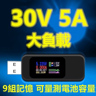 【店長推薦】功能最強30V 5.1A 150W USB電流測試器 電壓檢測器 彩色螢幕 充電器檢測器 行動電源檢測