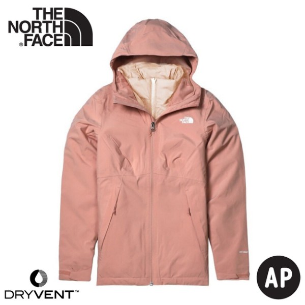 【The North Face 女 DV防水化纖保暖兩件式外套(可套式)《粉紅》】4NFB/衝鋒衣/防水外套//悠遊山水