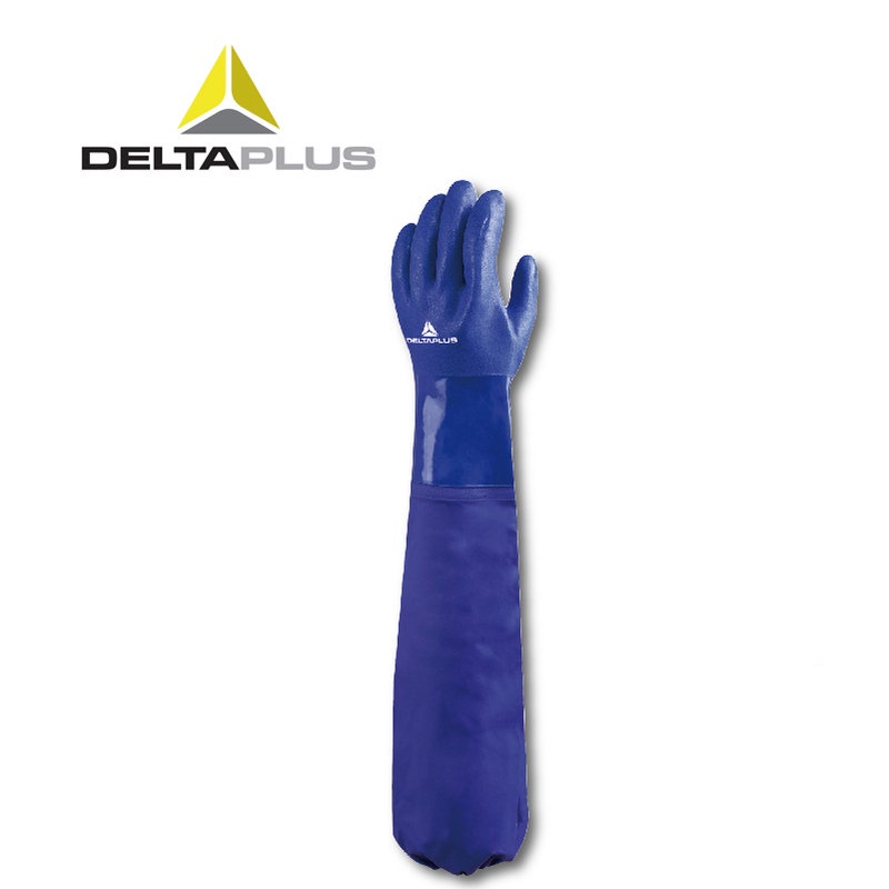 附發票 代爾塔201766防護手套 62公分超長手袖 PVC  耐酸鹼手套 耐油手套 防化學手套