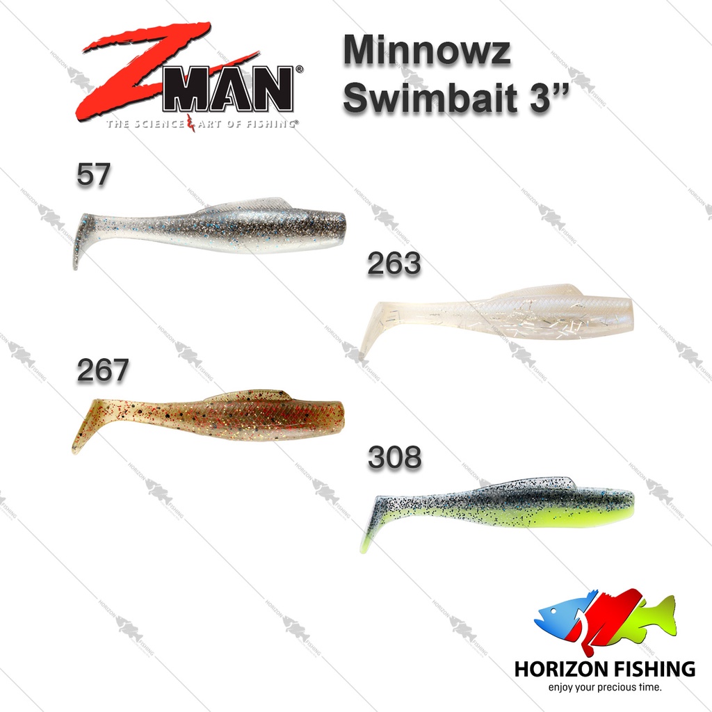 ZMAN MinnowZ 浮水 路亞 假餌 路亞軟餌 魚型餌 T尾魚 Swinbait 耐咬浮水材質 3吋