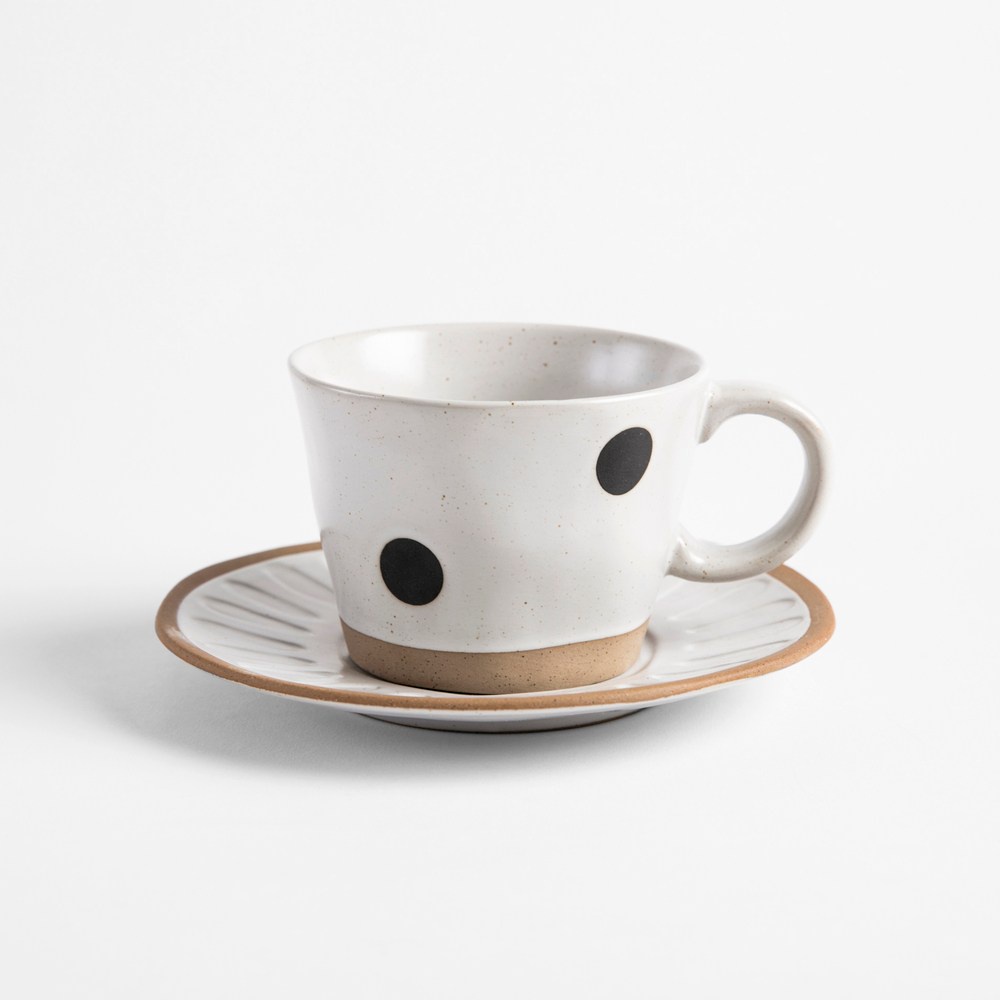芸點陶瓷咖啡杯盤組 白