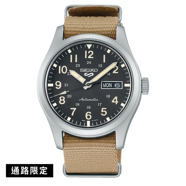 SEIKO 精工 (4R36-10A0U)(SRPG35K1) 5 sports 軍裝風格機械腕錶-尼龍帶/39.4mm