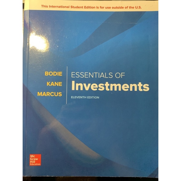 Essentials of investments-11版