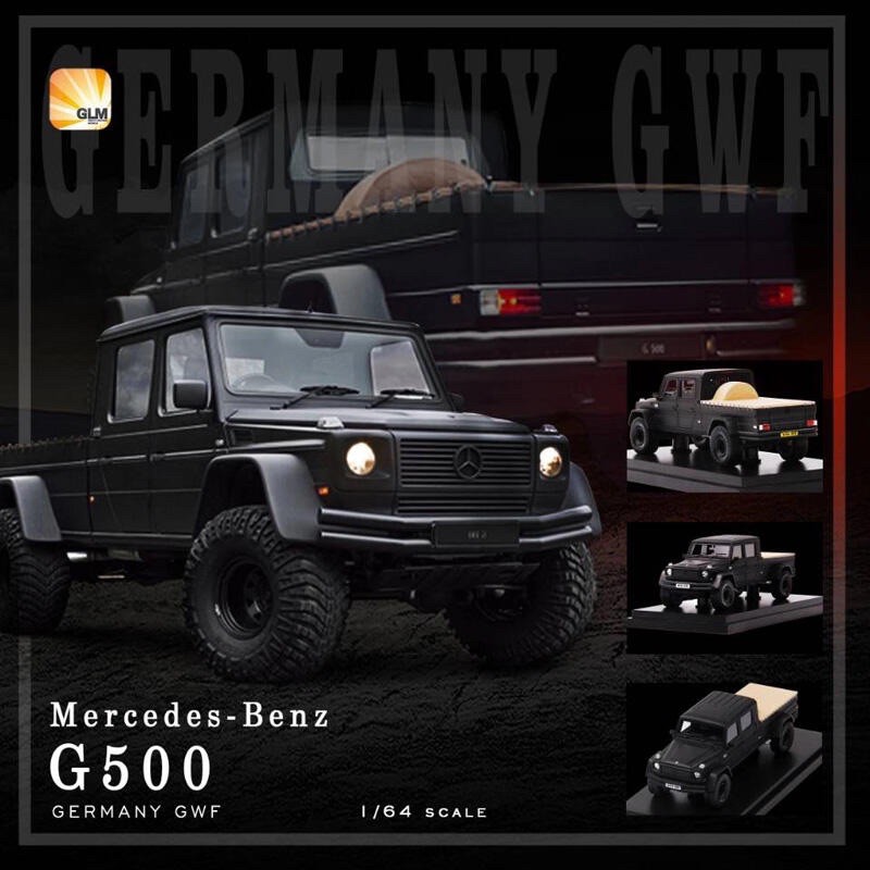 1/64 GLM Mercedes GWF G500 Pick Up Matt Black