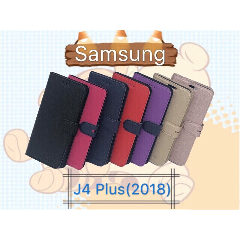 City Boss Samsung Galaxy J4 Plus(2018) 側掀皮套 斜立支架保護殼 手機 保護殼