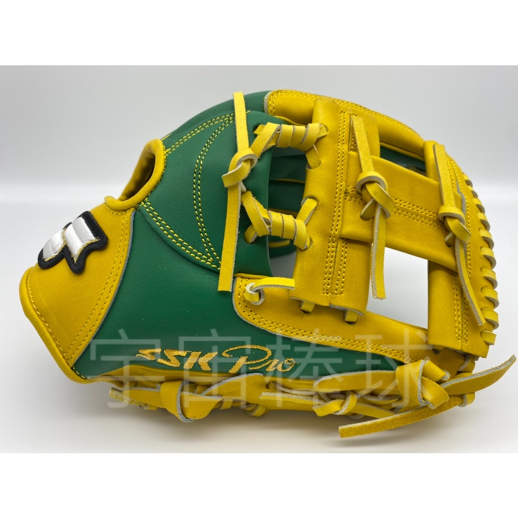 ※宇宙棒球※SSK 特殊訂製版 11.5吋 棒壘球手套 內野工字 PRO刺繡 黃/綠