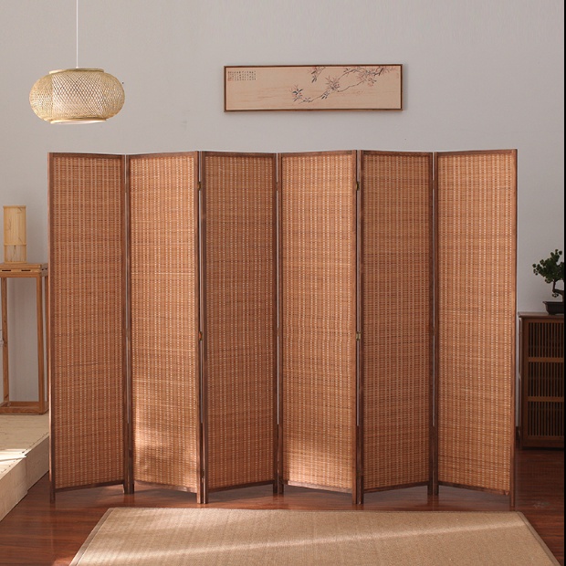 竹編屏風隔斷折疊移動客廳折屏間約現代臥室遮擋經濟小戶型屏風簾