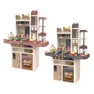 【i-Smart】豪華加大款噴霧廚房玩具觸控聲光廚台 (65件組) 商城旗艦館