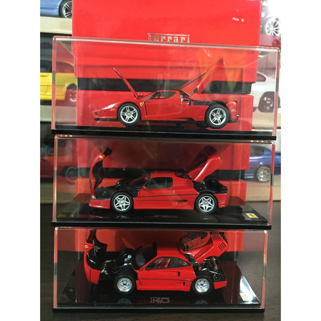 超難得Kyosho 1/43 Ferrari F40.F50.ENZO 三車合售,標準紅.RED.正紅.引擎蓋可開bbr