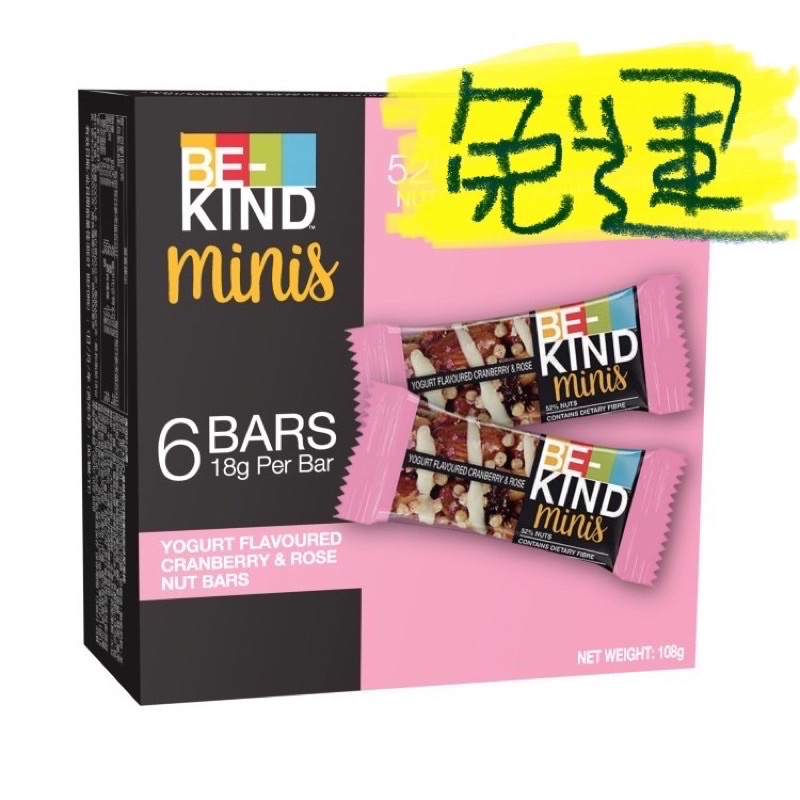 BE-KIND蔓越莓玫瑰優格風味堅果棒 108g