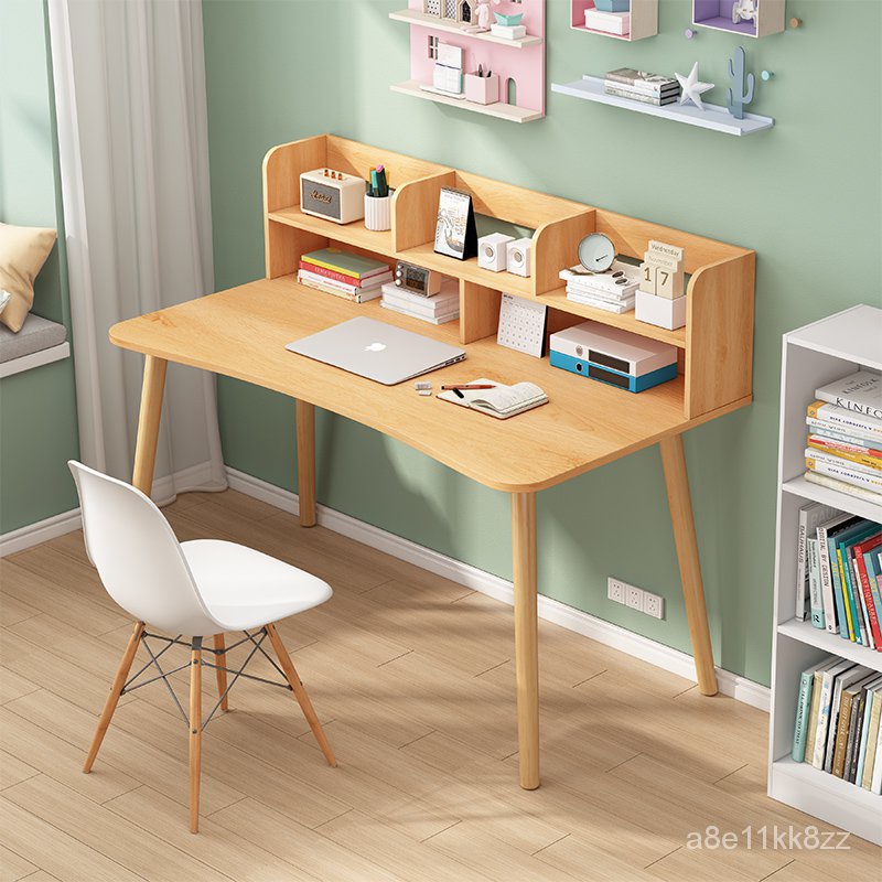 {台灣熱銷}電腦桌家用簡易書桌書架組合簡約臥室學生學習桌租房辦公寫字桌子