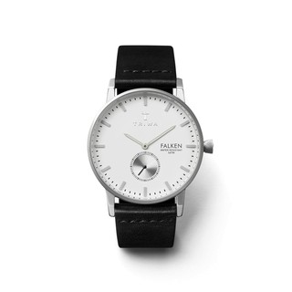 TRIWA 瑞典品牌 北歐設計 BIRCH FALKEN 38mm 黑色皮革錶帶 表面簡約素面