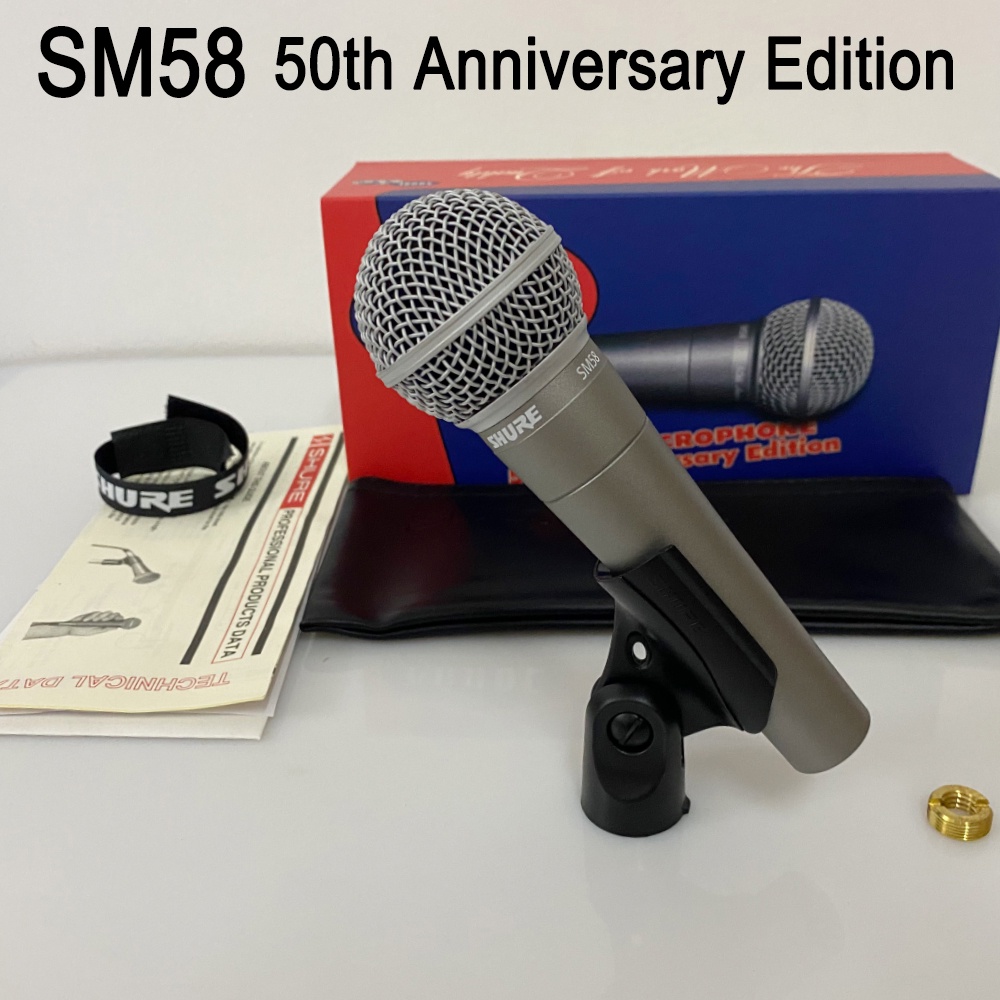 SHURE [現貨和免費送貨] 舒爾 SM58 麥克風 50 週年紀念版,適用於工作室、卡拉 OK、遊戲