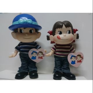 peko 不二家 牛奶妹&牛奶弟 二手/娃娃/玩具/公仔一對