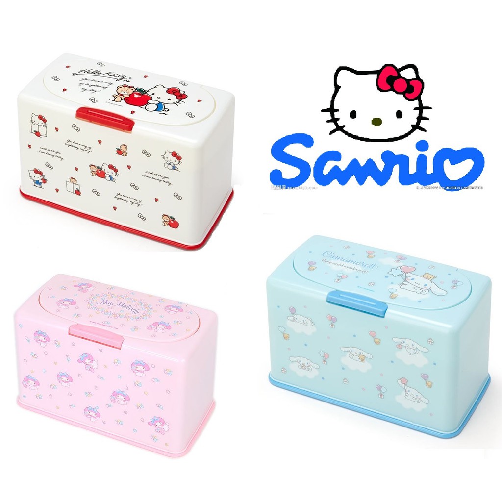 《現貨》三麗鷗Sanrio~kitty凱蒂貓 美樂蒂My melody 大耳狗掀蓋口罩收納盒-日用品~日本正品~心心小舖