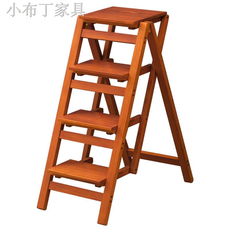 ▣☾實木折疊梯椅家用梯子椅子兩用梯凳室內多功能登高踏板樓梯
