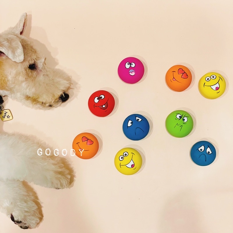 GoGoDy 現貨 變臉蛋乳膠BB發聲寵物玩具 扁臉乳膠玩具