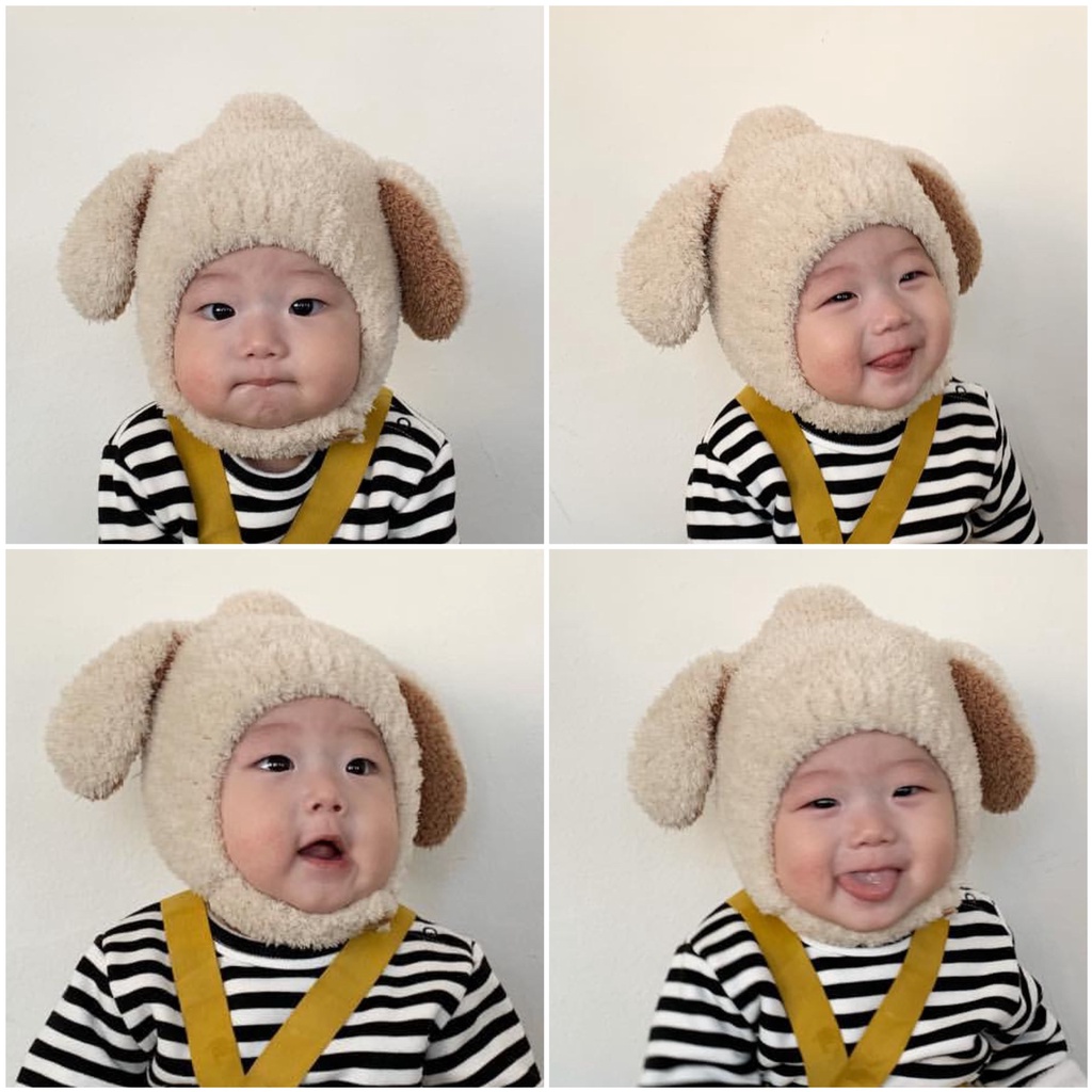 ✺嬰兒帽子秋冬韓版嬰幼兒兔子耳朵毛絨絨保暖護耳帽寶寶帽子可愛