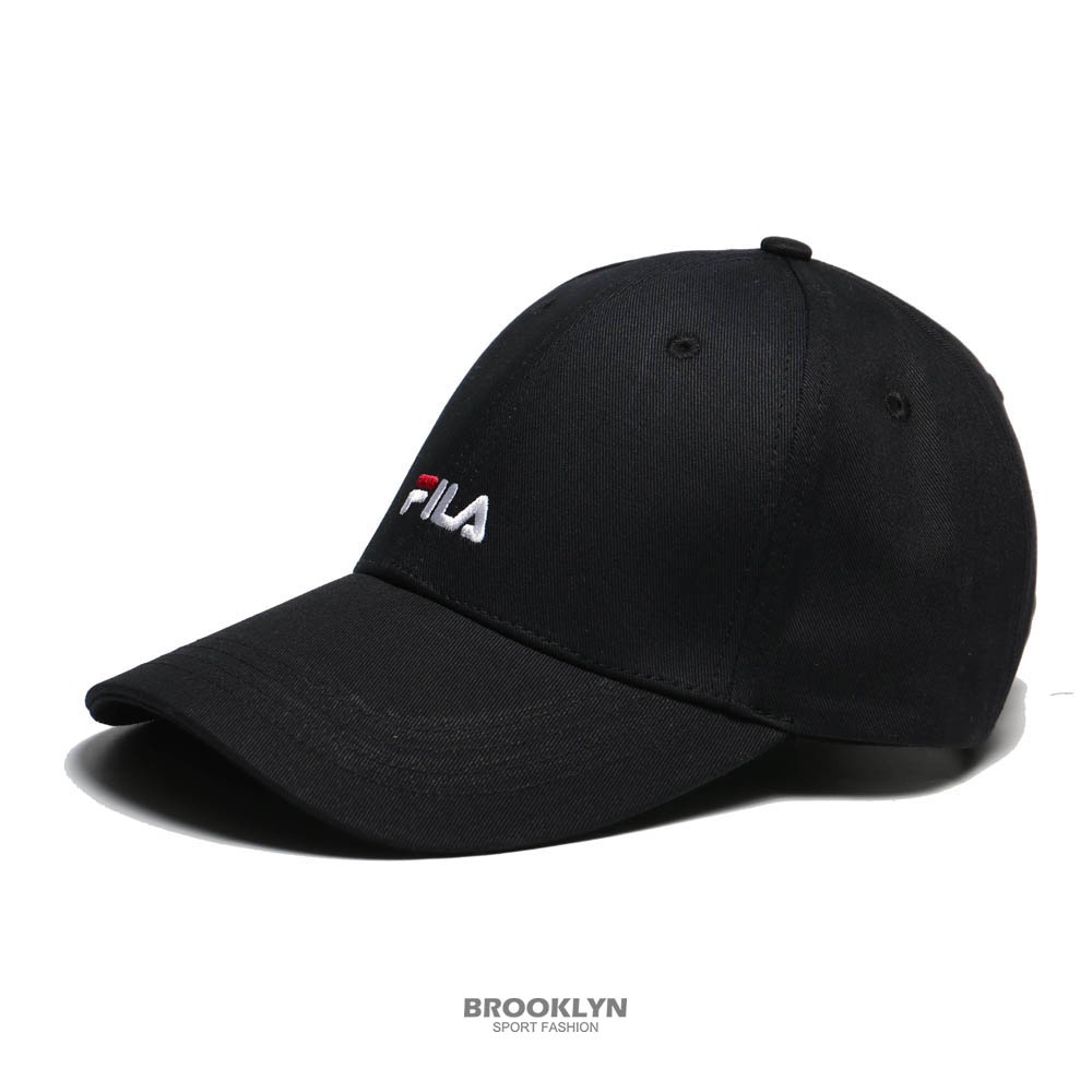 FILA 老帽 棒球帽 小LOGO 黑色 基本款 可調式 帽子 (布魯克林) HTW1001BK