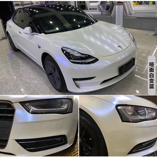 白變金車膜亞光亮面白漸變藍紫珍珠白變色龍車膜電光曙光白改色車身貼紙機車貼紙摩托车贴膜 蝦皮購物