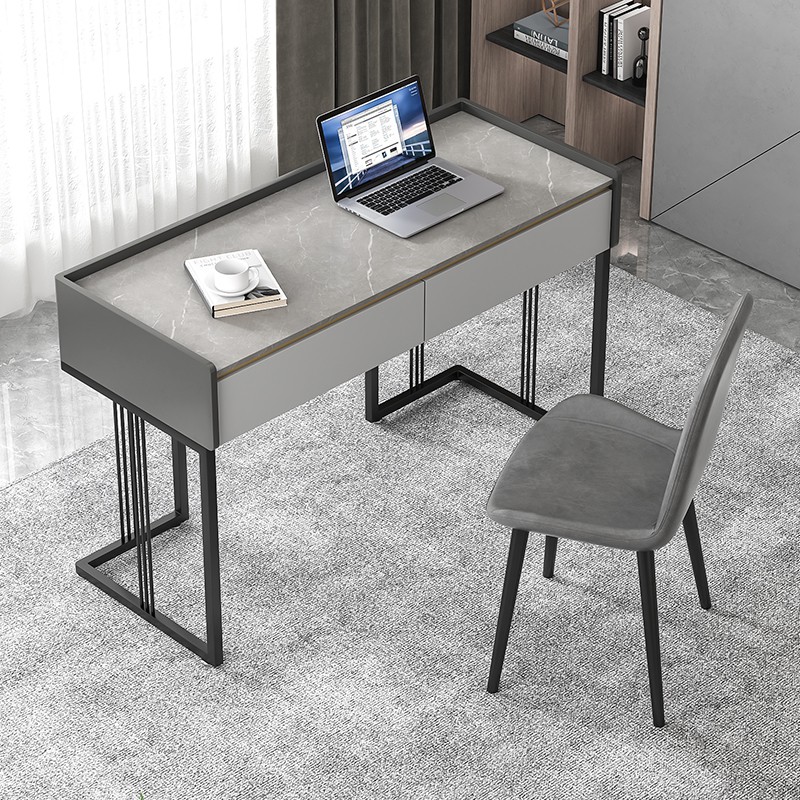 【8y7yq9wr81】書房書桌輕奢簡約現代意式極簡巖板學生電腦桌帶抽屜臥室辦公桌子