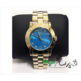 Marc Jacobs Amy 色彩潮流時尚女錶-藍x金 (全新專櫃正品)※光合力