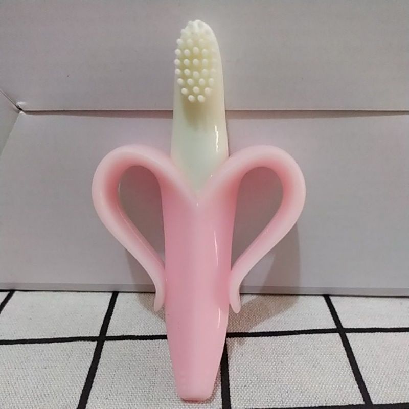 美國Baby Banana 心型香蕉牙刷|固齒器(粉紅色)