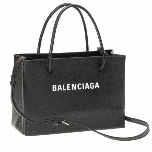 Balenciaga 531546 購物袋造型小牛皮兩用包 黑色