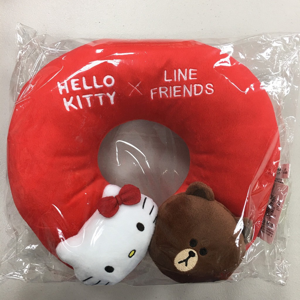 Hello Kitty x Line friend 熊大 頸枕 U型枕 全新未使用