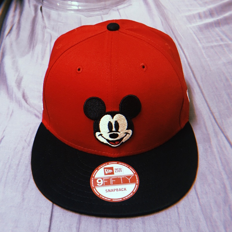 Disney Mickey Mouse 米奇 棒球帽 紅色 new era 附 帽盒 收納 收藏 送禮 帽子