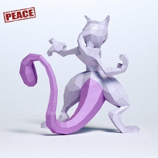 NEW-PEACE 超夢 寵物小精靈神奇寶貝手工折紙DIY紙模型動漫桌面裝飾擺件675639118113