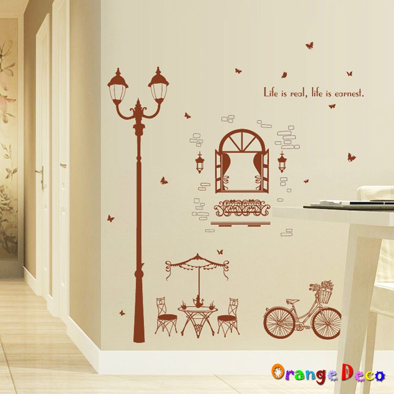 【橘果設計】庭院 壁貼 牆貼 壁紙 DIY組合裝飾佈置