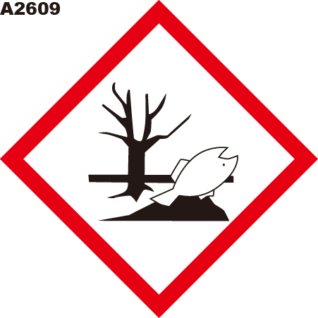 GHS危險物標示貼紙 A2609 危害標示貼紙 化學品貼紙 水環境危害物質 台灣製造 [飛盟廣告 設計印刷]