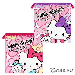 Sanrio 三麗鷗 Kitty 大型束口袋 Hello 凱蒂貓 大型收納袋 運動服 旅行衣物收納 菲林因斯特